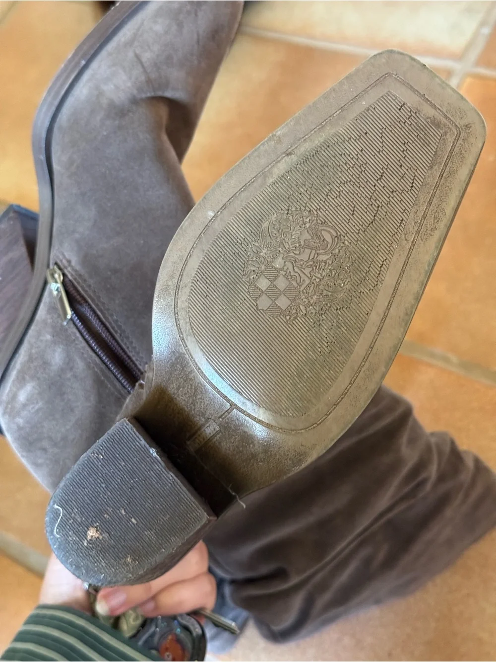 vince camuto dark brown slouchy suede boots
